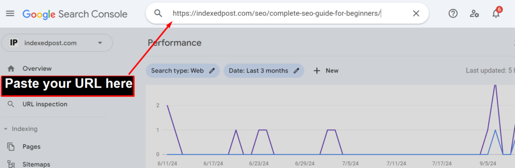 Inspect URL in Search Console